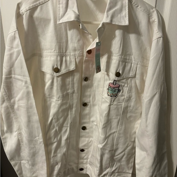 Pusheen Bobasheen White Denim Jacket Spring 2023 Box Exclusive Size Medium NWT - Picture 3 of 7